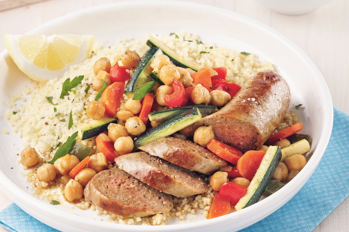 Couscous marocain à la saucisse de canard au cari - Le Canard Goulu